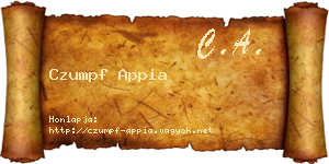 Czumpf Appia névjegykártya